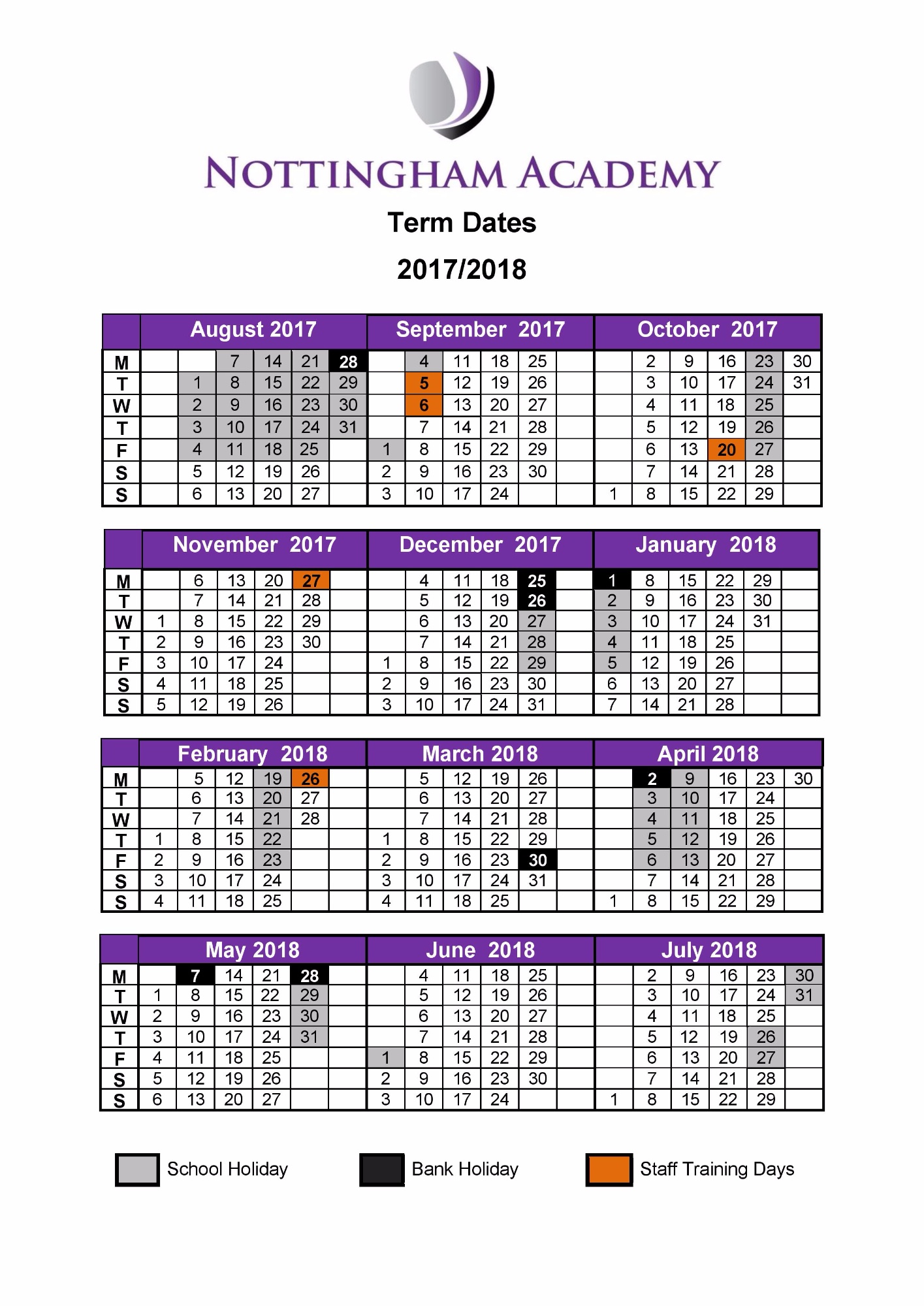 Nottingham Primary Academy Term Dates